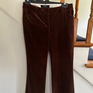 Brown Velvety Bootcut Pants